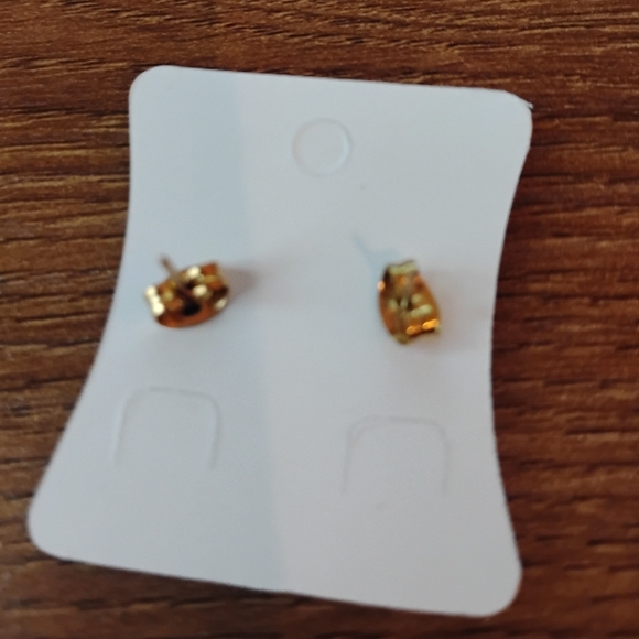 Gold 'Love' Stainless Steel Earrings - Picture 4 of 5